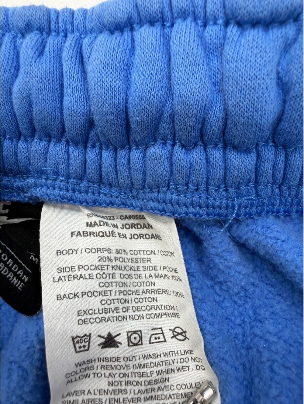 Nike Men's Shorts Sweat Fleece Logo Drawstring Solid Slash Pocket Size M Blue - Picture 8 of 8